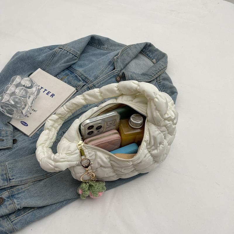 Women's Bag Korean Versi Sweet Girly Style Shoulder Bag Fashi Casual Bubble Dumpling Bag Fold Cloud Bag Fashi Exquisite