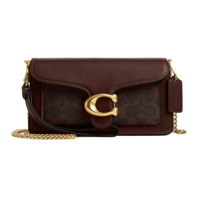 

Coach Tabby 19 Logo Faux Leather And Cowhide Crossbody Bag Small Women crossbody bag Maple-Brown CCD26-B4MPL Basic Set (Bag+Dust Bag)