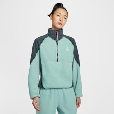 Nike ACG Sweatshirts Women s Teal Stand Collar Moderate Regular L