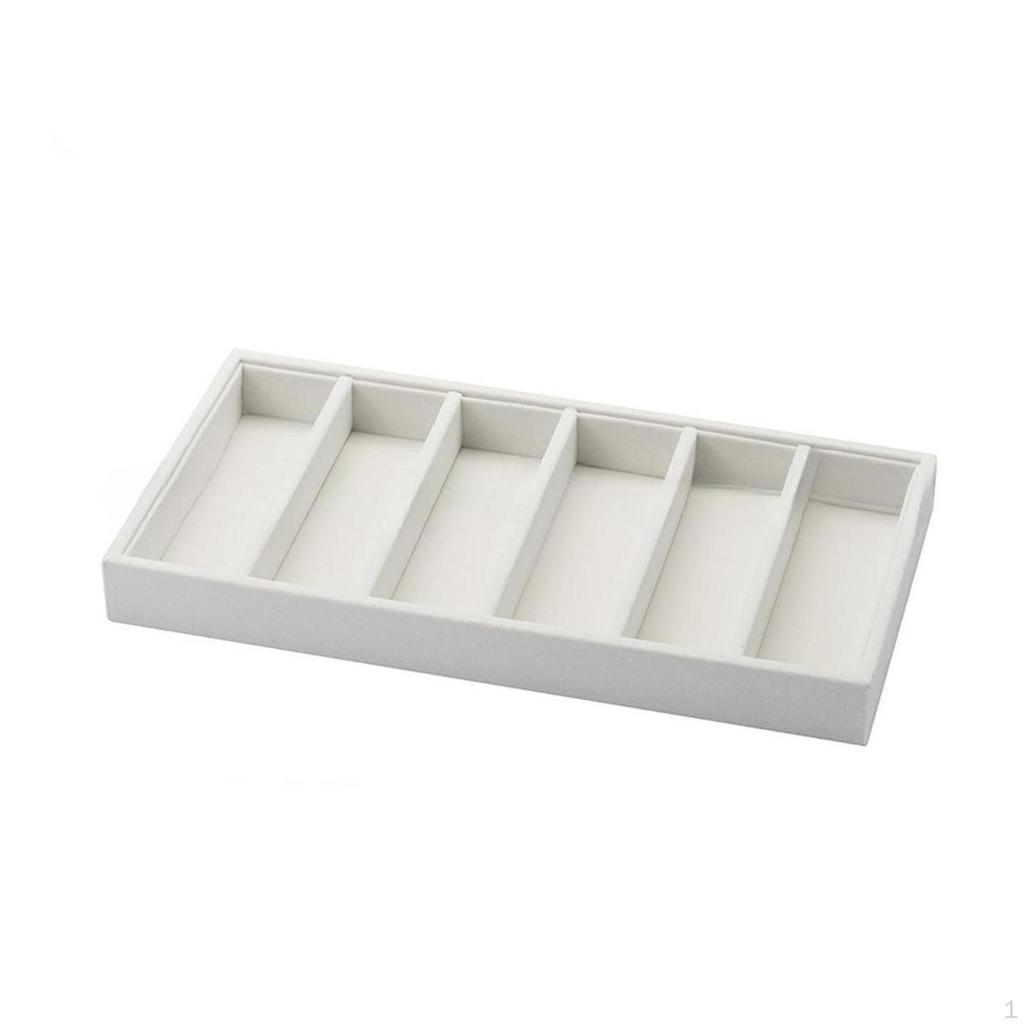 Eyeglass Display Tray, Frame Storage Box with Compartments, Velvet MDF, Secure for Valets,