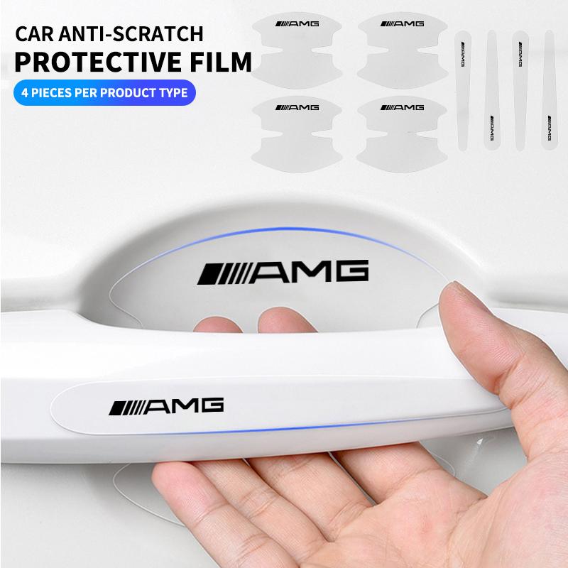 PVC Transparent Car Door Handle Wrist Bowl Trim Stickers For Mercedes Benz AMG W124 W202 W203 W204 W210 W211 Accessories