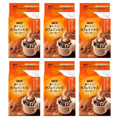 Delicious Decaffeinated UCC Delicious Decaffeinated Coffee Drip Coffee (8P) X 6 Bags, Caffeine-Free
