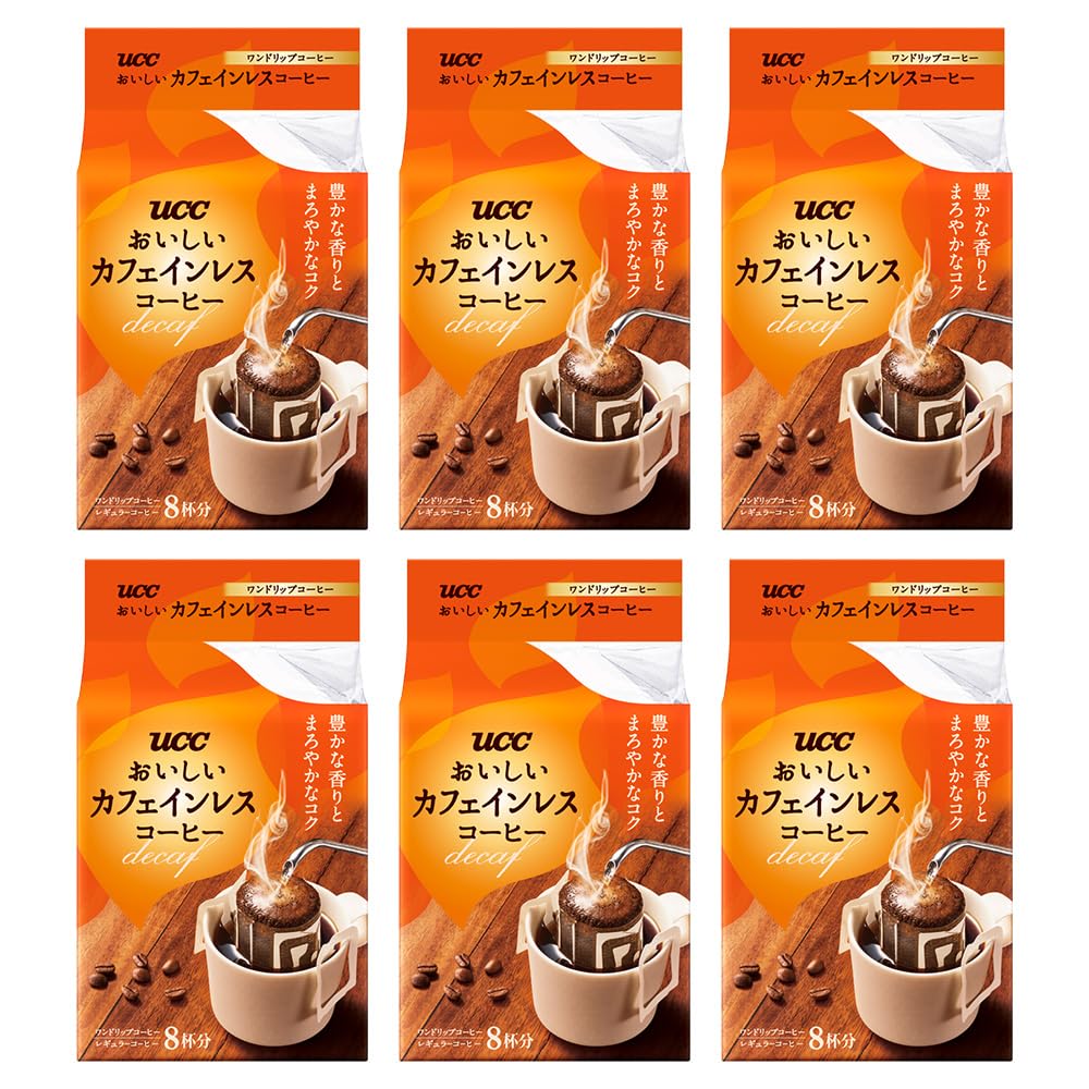 

Delicious Decaffeinated UCC Delicious Decaffeinated Coffee Drip Coffee (8P) x 6 Bags, Caffeine-Free