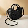 Half-Round Rattan Beach Bag Women Large Capacity Handle Bag Summer Beach Bags Travel Weave Handle Bag Premium Durable