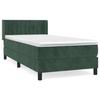 3131066 vidaXL Lit à sommier tapissier avec matelas Vert foncé 100x200 cm