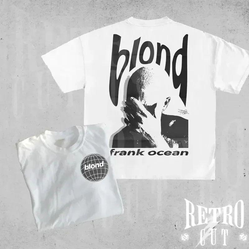 Rapper Retro Graphic T Shirt Men's Hip Hop Ocean Album Clothing T-Shirts Y2k Unisex Blond Fashion Oversized Cotton T-shirt