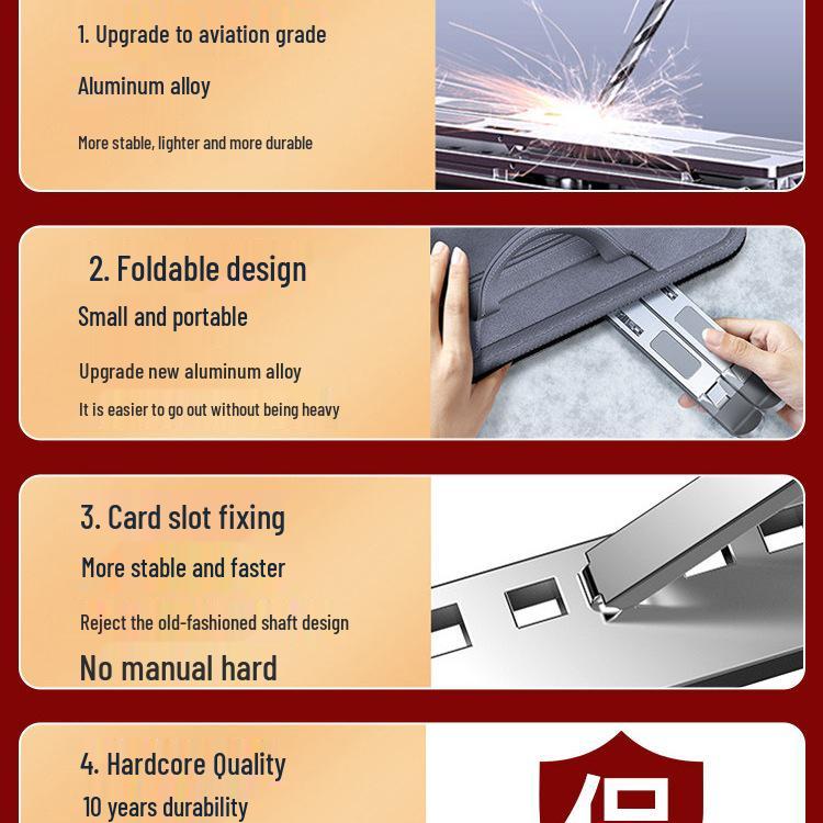 Aluminum Double Layer Laptop Stand: Portable, Liftable, Folding, and Cooling