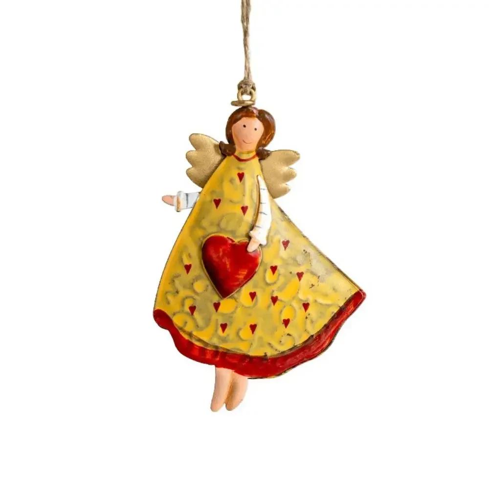 Cartoon Angel Girl Christmas Decorations Multicolor Wrought Iron Hanging Pendants Handicraft Gift Drop Ornaments Party Supplies