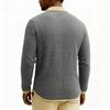 Men's Quilted Knit Color-blocked Pullover Button-down Top