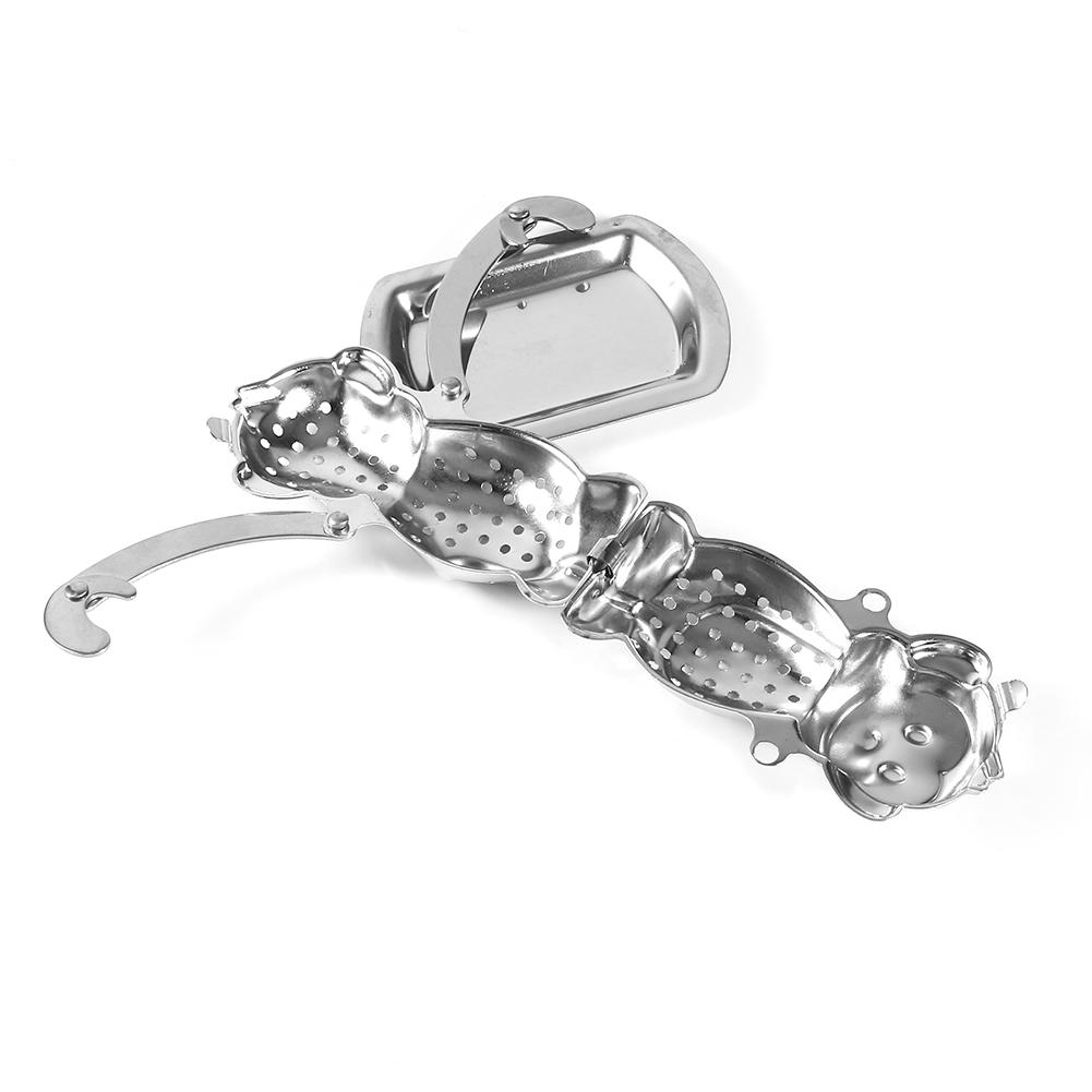 Roztomilý nerezový kuličkový sítko na sypaný čaj, filtr, difuzér, bylinné koření, opička