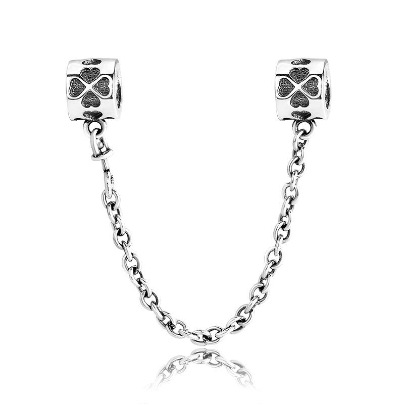 Proteggi il bracciale dalla caduta Tutti i tipi di stile Catena di sicurezza Bracciale in argento sterling S925 Accessori fai da te Gioielli in argento con perline