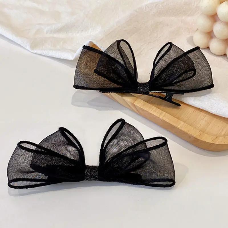 Elegant Bows Lace Flower Hairpins Fabric Elastic Bowknot Hair Bands Women Hair Accessories Fashion Hair Clip