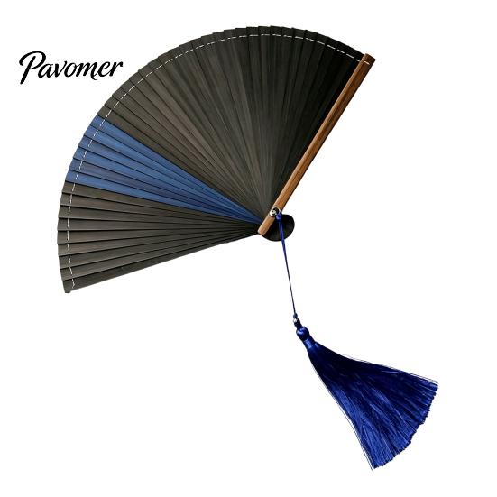 Handheld Folding Fan Vintage Japanese Bamboo Fan, Elegant with Tassels, Kimono Cheongsam Accessory Cooling Portable Oriental Style for Dancing