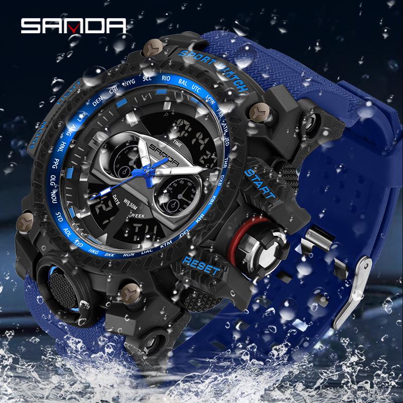 Fashionable Sanda 3153 Men's Multifunctional Sports Watch - Trendy and Creative Design