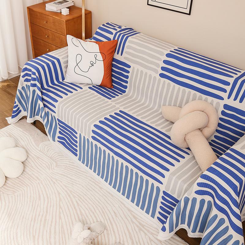 Sofa Cover for All Seasons, Printed Waffle Cushion, Non-slip All-in-one All-inclusive Sofa Cover Cover