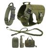 Tactical Dog Harness Leash Collar Molle Pouches for Medium Large Dogs Training Military Pet Vest Adjustable Service Dog Harness