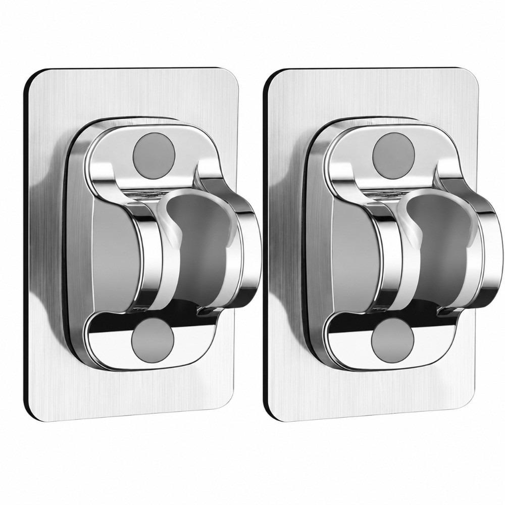 2 Pack Self Adhesive Shower Head Holder Adjustable Angle Shower Bracket For Shower