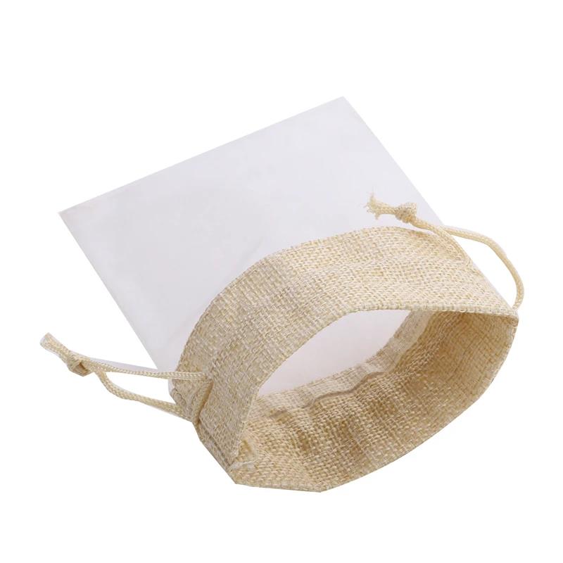 30er-Pack Weiße Organza Kordelzug Geschenktüten Gaze Säckchen für Hochzeitsfeier Gastgeschenke Schmuckverpackung
