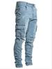 Jeans Slim Elasticizzati da Uomo Autunnali Pantaloni a Matita con Tasche Laterali per Adolescenti