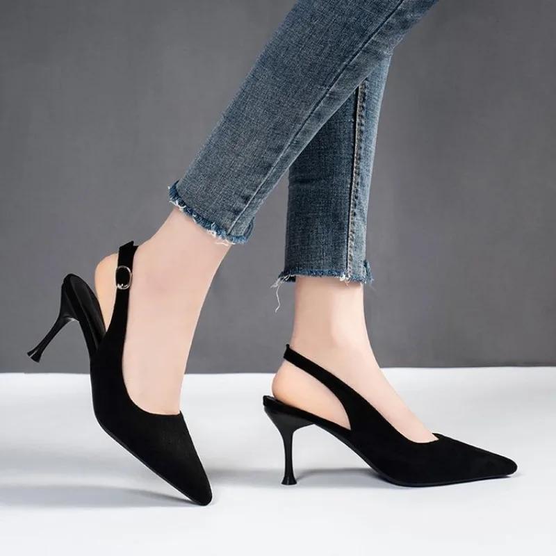 Fashion High Heel Women's Sandals 2025 Buckle Sandalias Party Open Toe Shoes Female Thick Heel Party Shoes Wedding Shoes