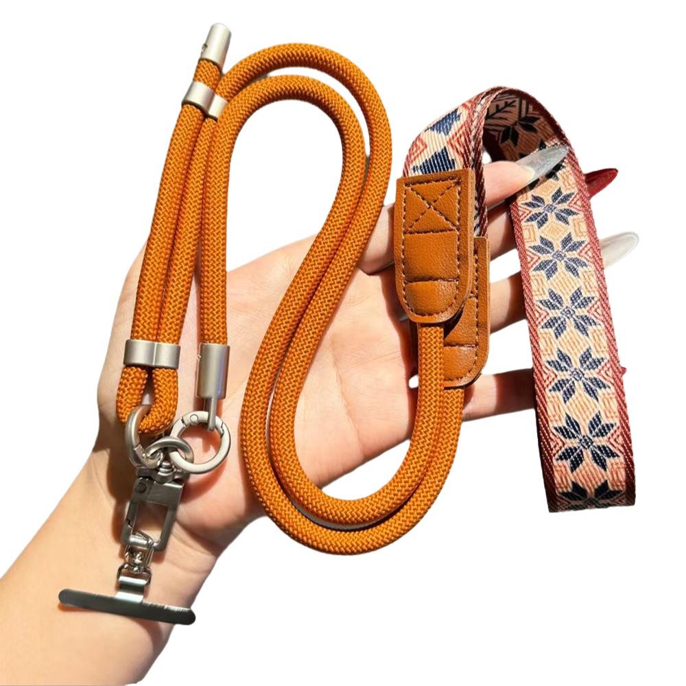 Universal Adjustable Phone Strap Metal Hook 360 Degree Rotation Crossbody Necklace Strap Anti Loss Phone Lanyard for Phone Case коричневый