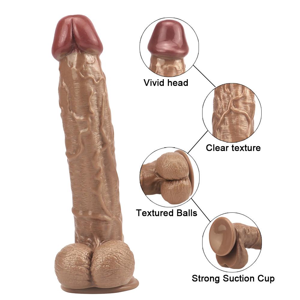 Spuer Bigger Realistic Dildos Silicone Layer Penis with Suction Cup Adult Sexy Toys for Woman Men Vagina Anal Massage Stimulator