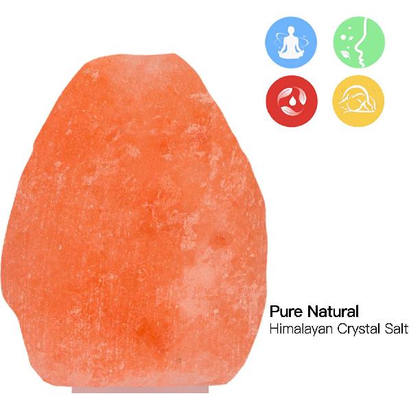 Betus Natural Crystal Himalayan Salt Wall Lamp - Air Purifying Night Light - 360° Rotatable Plug 15W Bulb - Natural