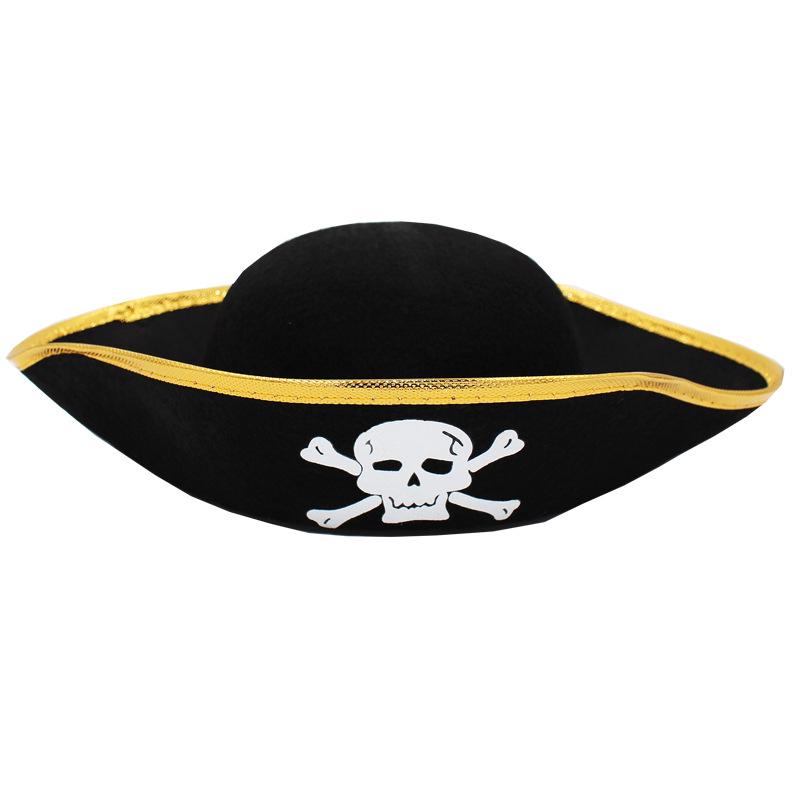 Chapeau de Capitaine Pirate Tête de Mort - Accessoire de Cosplay Mascarade d'Halloween