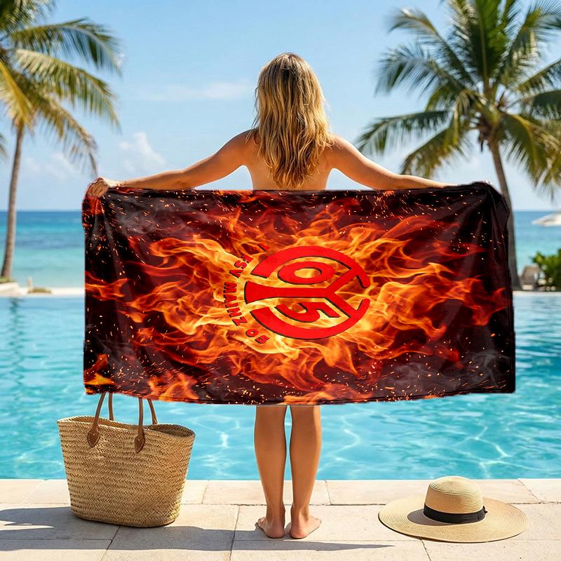 Mainz FC print Quick Dry Beach Towel Microfiber Absorbent Portable Travel Swimming Towel
