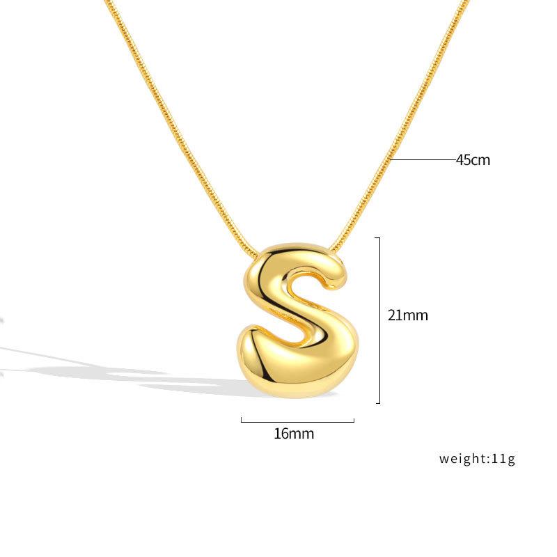 VENTFILLE 925 Sterling Silver 26 Letters Necklace For Women Gift Smooth Cute Balloon Jewelry Accessories Dropshipping Wholesale