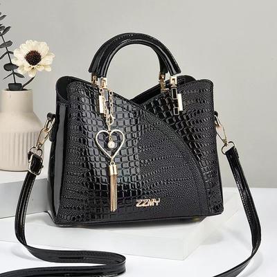 New Listing Women's Bag Atmospheric Texture Mother Bag Handbag Crocodile Leather Pattern Shoulder Bag