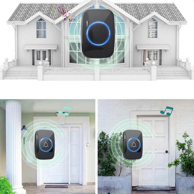 New Home Welcome Doorbell Intelligent Wireless Doorbell Waterproof 150M Remote Battery-operated Smart Door Bell Chime