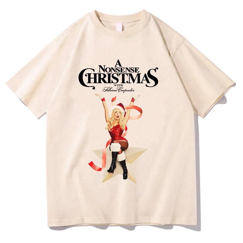 A Nonsense Christmas with Sabrina Carpenter Tshirt New Fashion Womens T-shirt Long Sleeve  Tees  Oversized Top Casual