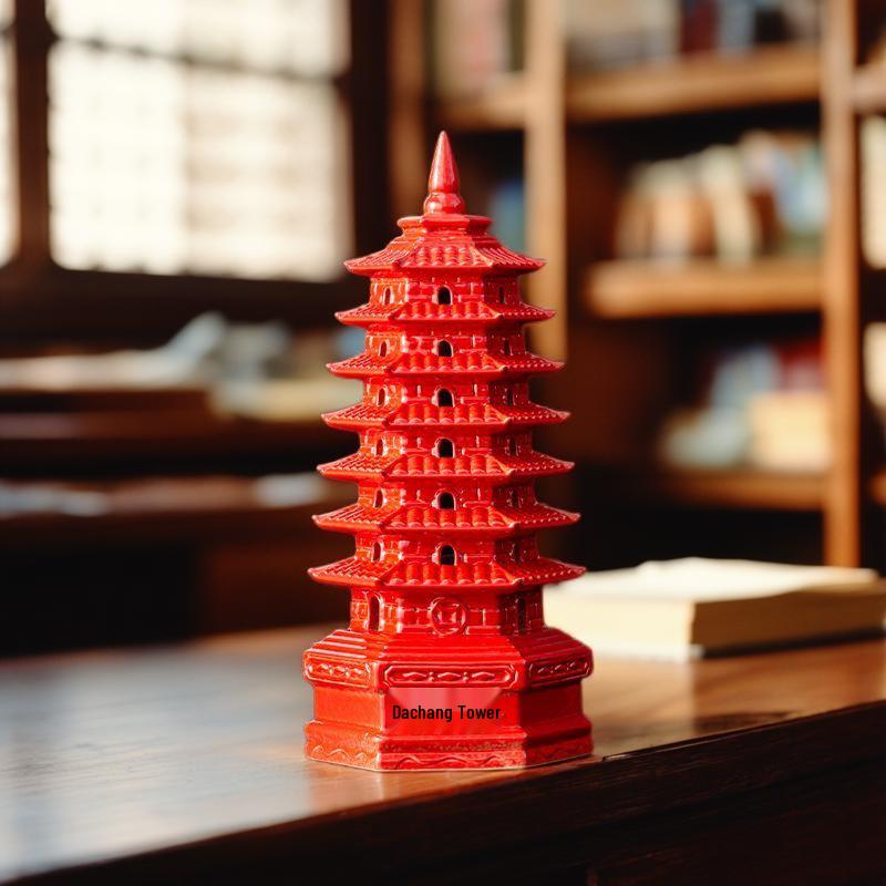 Keramisk Wenchang-pagodaprydnad: 7-, 9- eller 13-vånings handgjord dekoration för vardagsrum eller skrivbord
