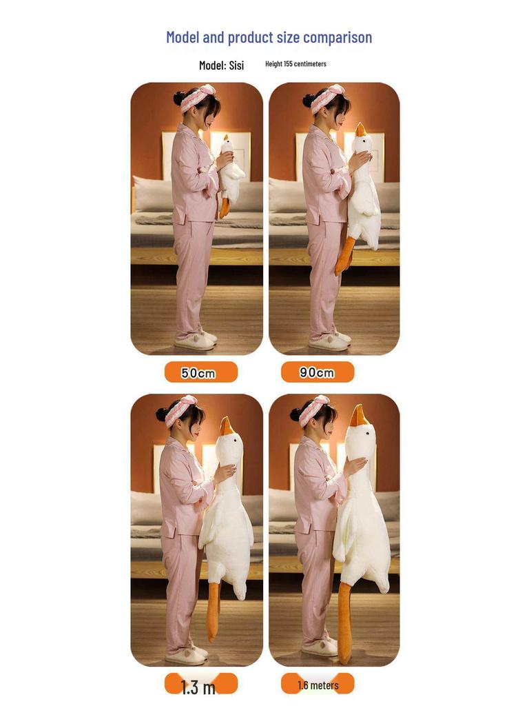 Adorable Large White Goose Plush Pillow Doll for Kids