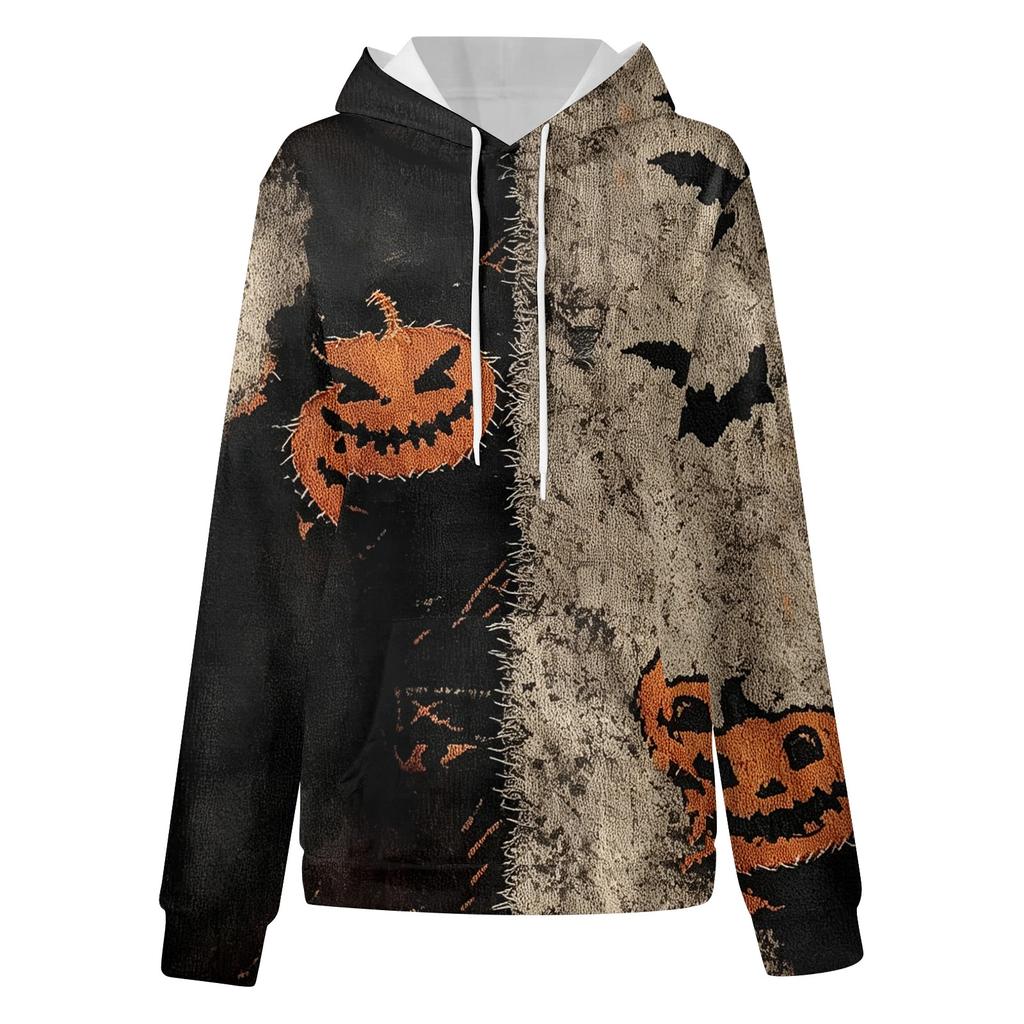 Women's Long Sleeve Halloween Print Hoodie