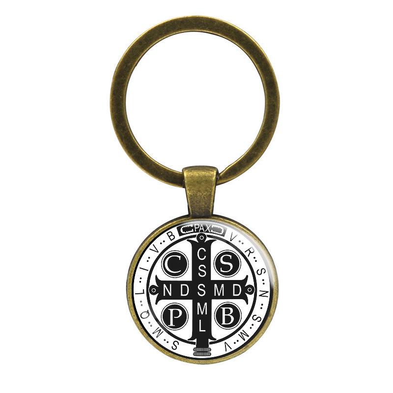 Saint Benedict Medal Keychain Pendant - Cross-Border Ornament