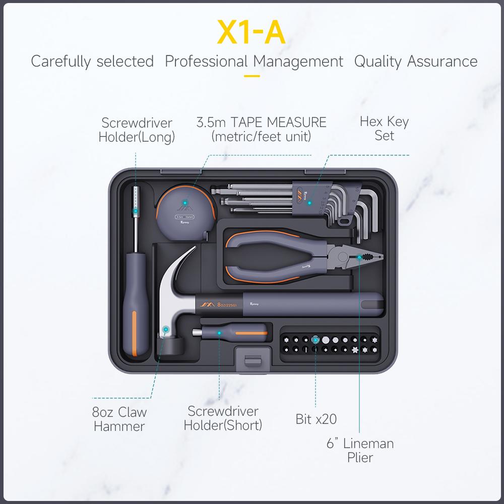 Multifunctional Home & Auto & Woodworkers Repair Tool Kit, Customizable General Household Tool Kit  Perfect for Homeowner Diyer Handyman