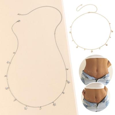 Été Nouveau Bohème Minimaliste Multicouche Perles de Taille Pour Femmes Chaîne de Paillettes Bijou de Ventre Géométrique I0T4