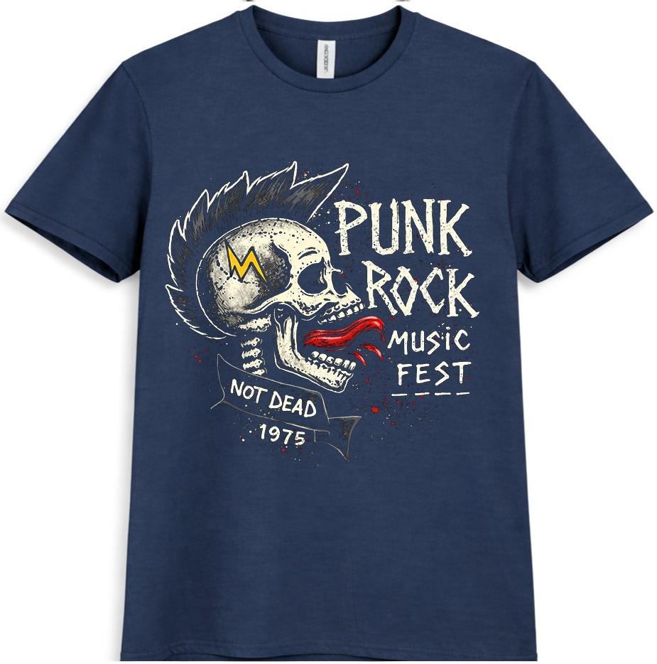 Punk Rock T Shirt Skull Music Festival Vintage Rock Band Graphic Tee