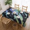 Blue And Green Watercolor Shark Ocean On Dark Navy Blue Custom Rectangular Tablecloth Table Cover for Dining Events Table Cloth