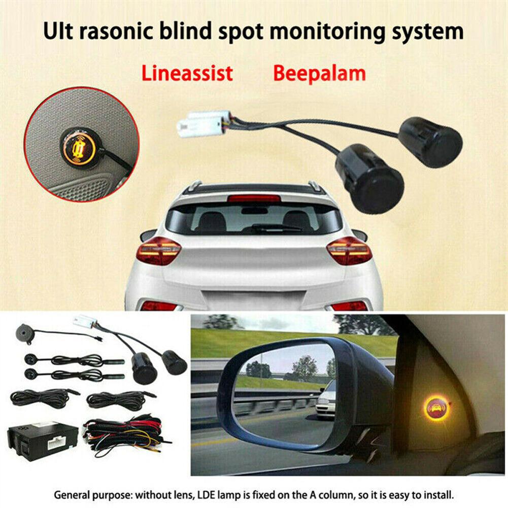BSD Warning Light Assist Lane Changing Car Blind Spot Detection IP67 Waterproof Radar Detection Set Ultrasonic Radar Monitor Kit