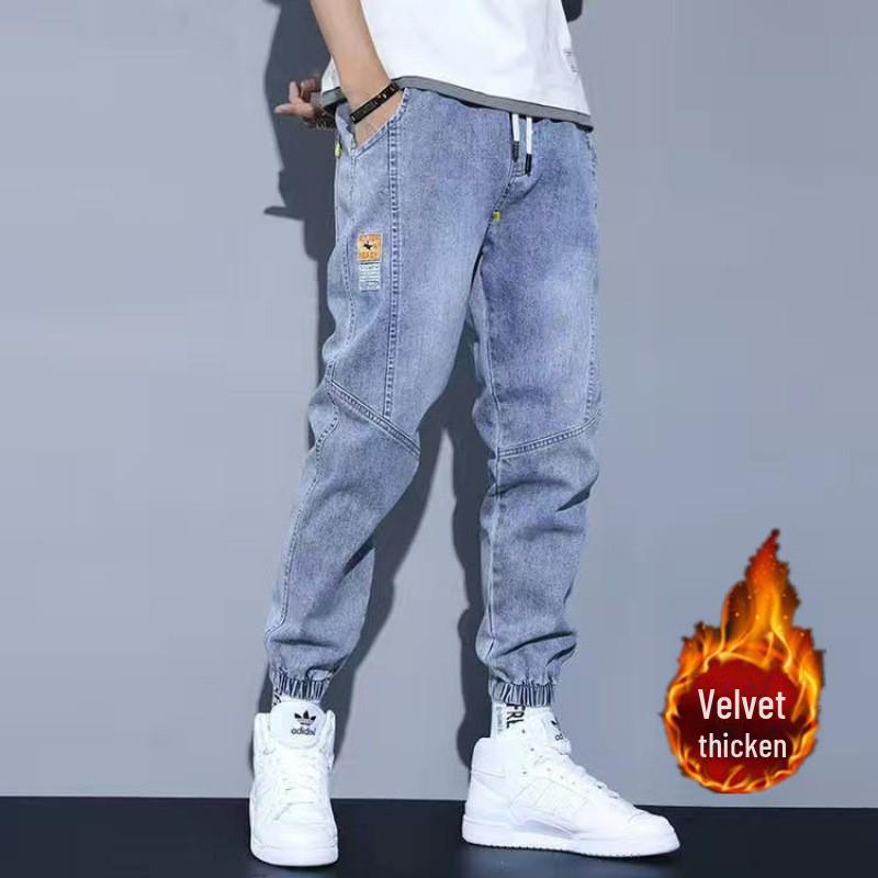 

Мужские джинсы-шаровары из плотного бархата большого размера — большой размер, свободный крой, теплые повседневные брюки для осени и зимы M