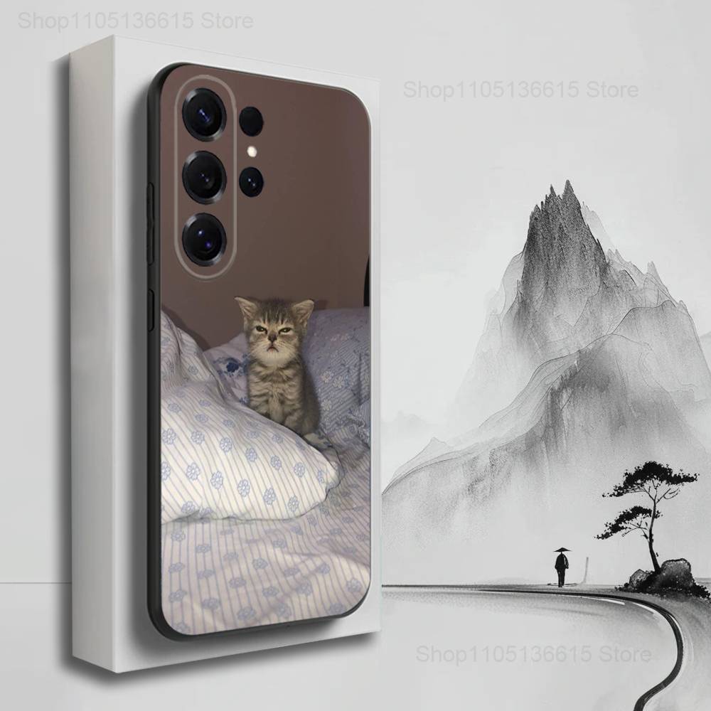 Cute Animals Clingy Cats Phone For Samsung S22,Ultra,S25,S24,S23,FE,Plus,S21,S20,Lite,S10,S9,Soft Silicone Black