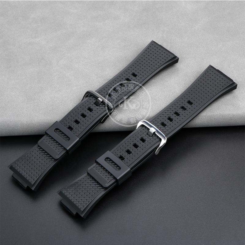 Νέο Σιλικονούχο Λουράκι Ρολογιού Για Casio GM110 GM-110 Λουράκι G-SHOCK GM-110GB Αδιάβροχο Μαλακό Λαστιχένιο Λουράκι Ρολογιού 16mm Μαύρο Ατσάλινο Μπρασελέ