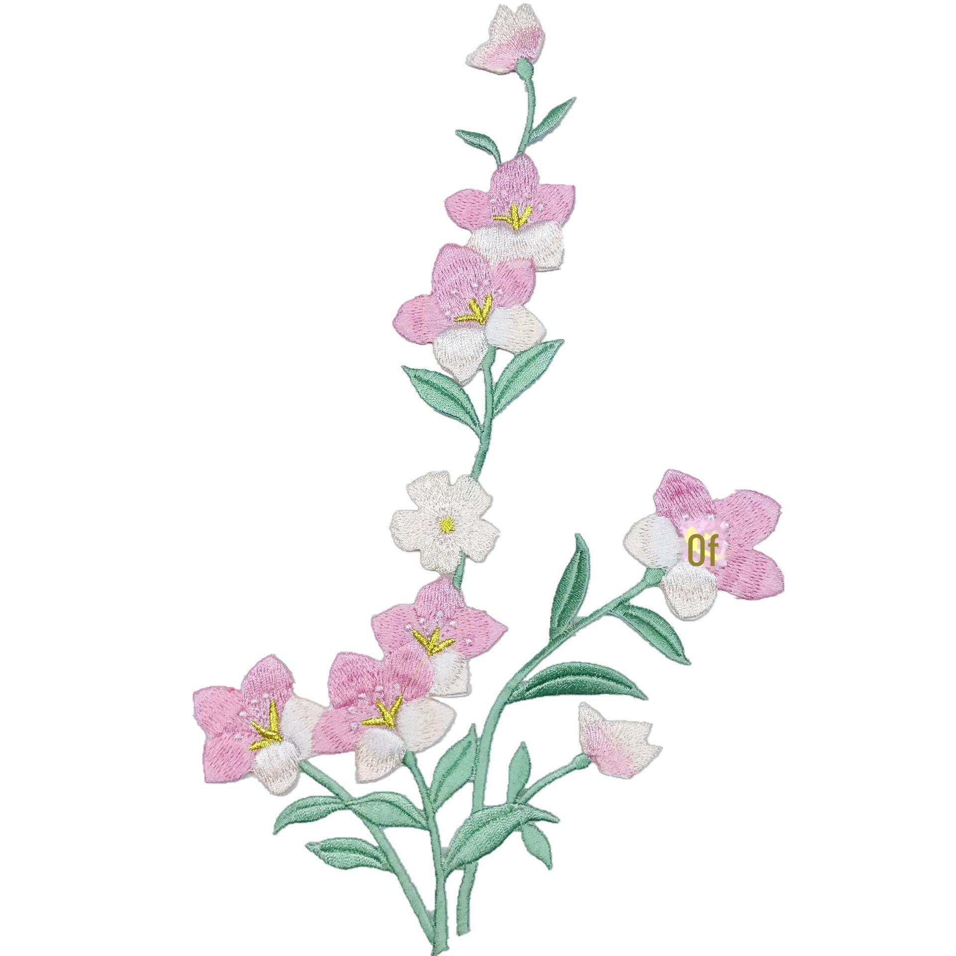 

Этническая вышитая нашивка «Винтажная магнолия» — аксессуар на самоклеящейся ткани розовый