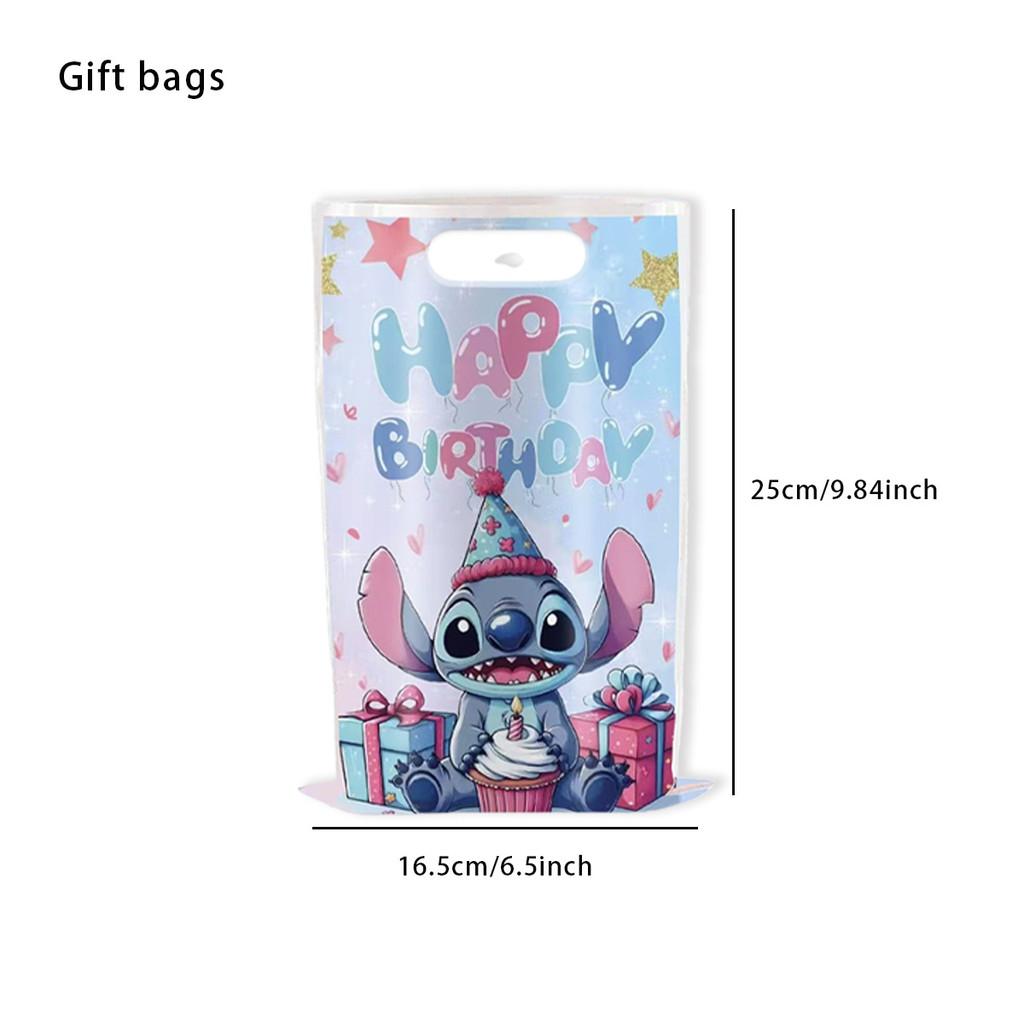 Kids Party Stitch Candy Bags With Plastic Material For Birthday Decor Gifts And
