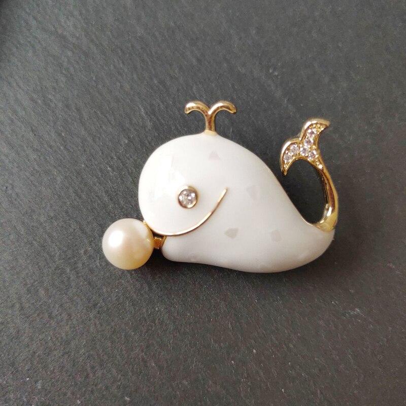 Blucome Quality Copper Cute Little Dolphin Sahpe Brooches for Women Girls Daily Suit Hijiab Pins