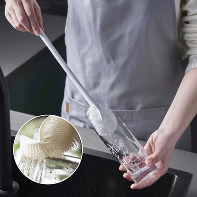 360° Flexible Silikon-Flaschenbürste mit langem Griff – Tiefenreinigungsbürste für Flaschen mit engem Hals, Wasserflaschen, Flaschen, 1/3 Stück