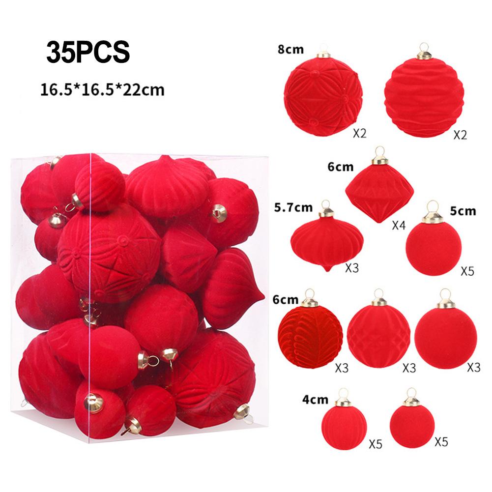 Christmas Celebrations Flocked Ornaments Colorful Christmas Balls Set DIY Projects DIY Projects Indoor Outdoor Use